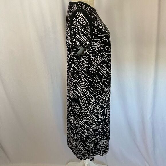 Vintage Designer Chetta B Black & White Dress Knee Length Mini Short Sleeve - Picture 10 of 10